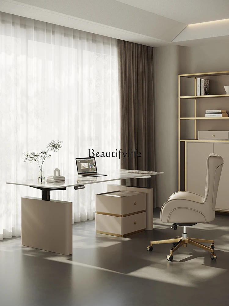 Electric Lifting Desk Double Motor Slate Desk Light Luxury Modern High-end