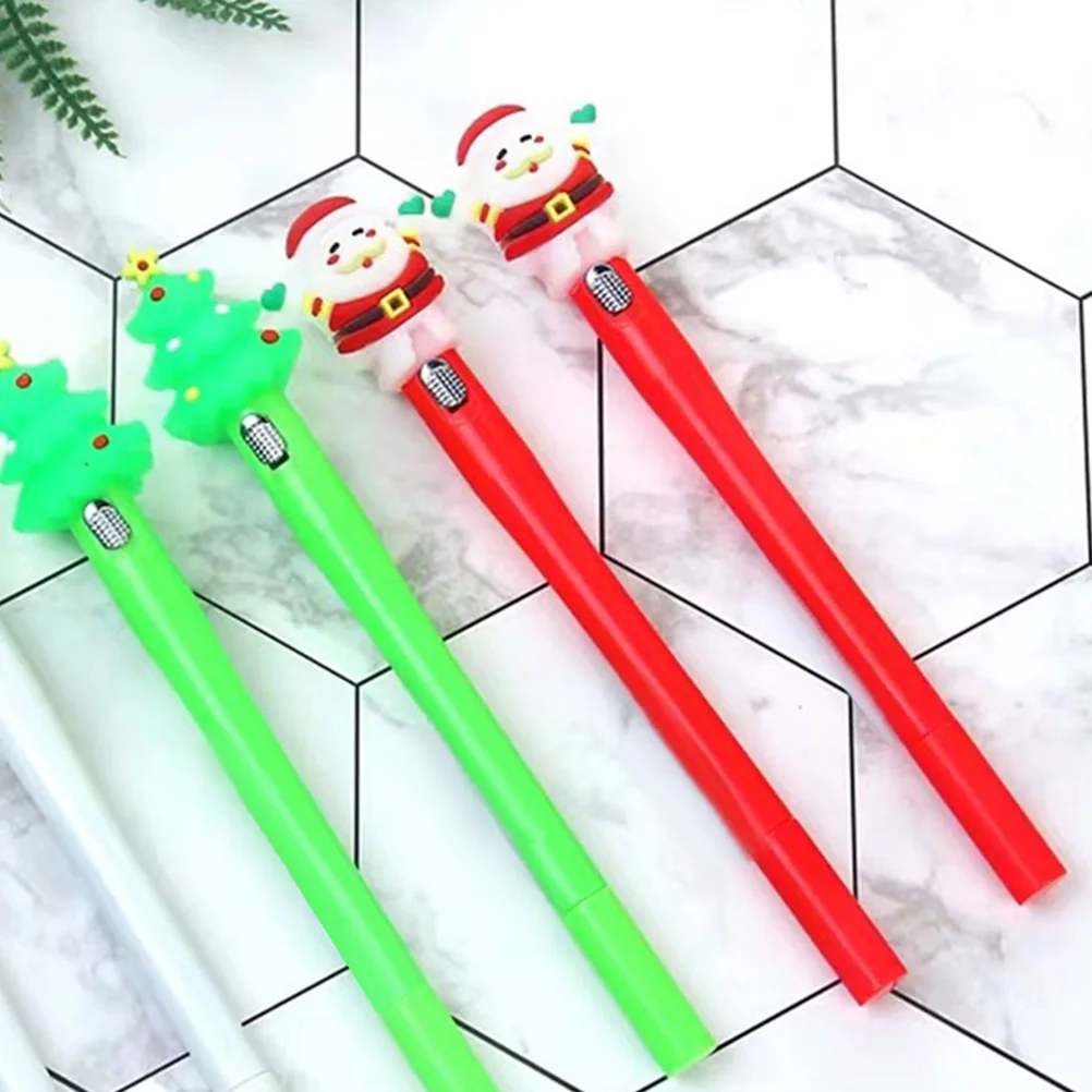 

10Pcs Christmas Gel Pens Cute Xmas Cartoon Light Pens Writing Tool Student Supplies Gift Gel Pen Cute Pen Students Supplies