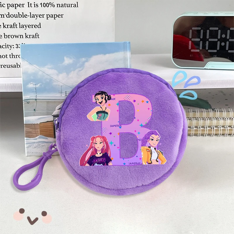 K-pop demon hunters kawaii moeda bolsa para crianças dos desenhos animados carta impressa saco de dinheiro meninos meninas cartão chave armazenamento mini bolsa presentes