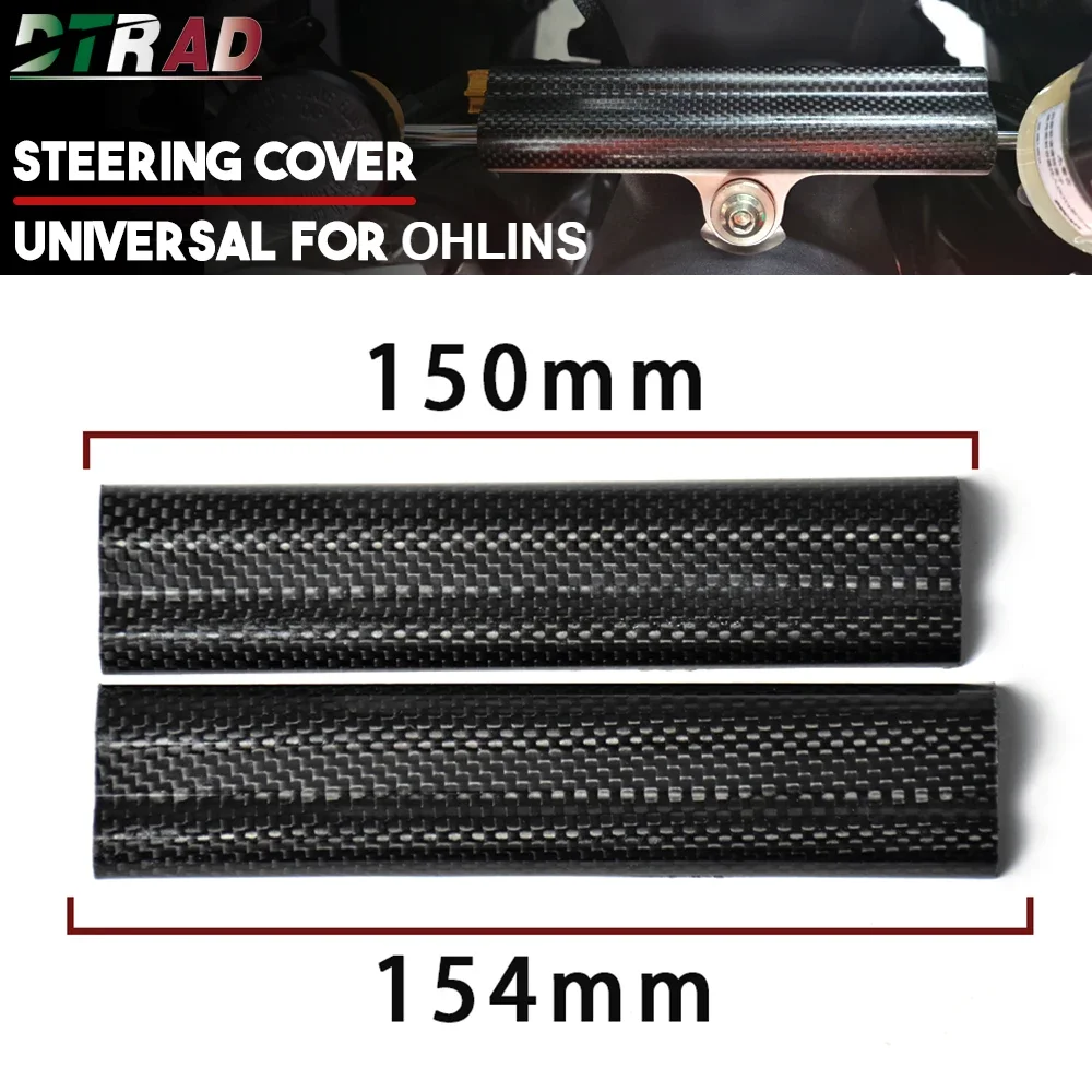 

Universal 150/154MM For Motorcycle Ohlins Steering Damper Stabilizer Decorate Cap Covers Carbon Fiber Accessories Plain Gloss