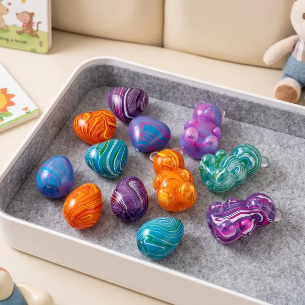 Viral Marbled Swirl Slushy Squishy Toy Slow Rebound Heart Egg Fidget Toy Finger Relax Kawaii Squeeze Toy Sensory Toy