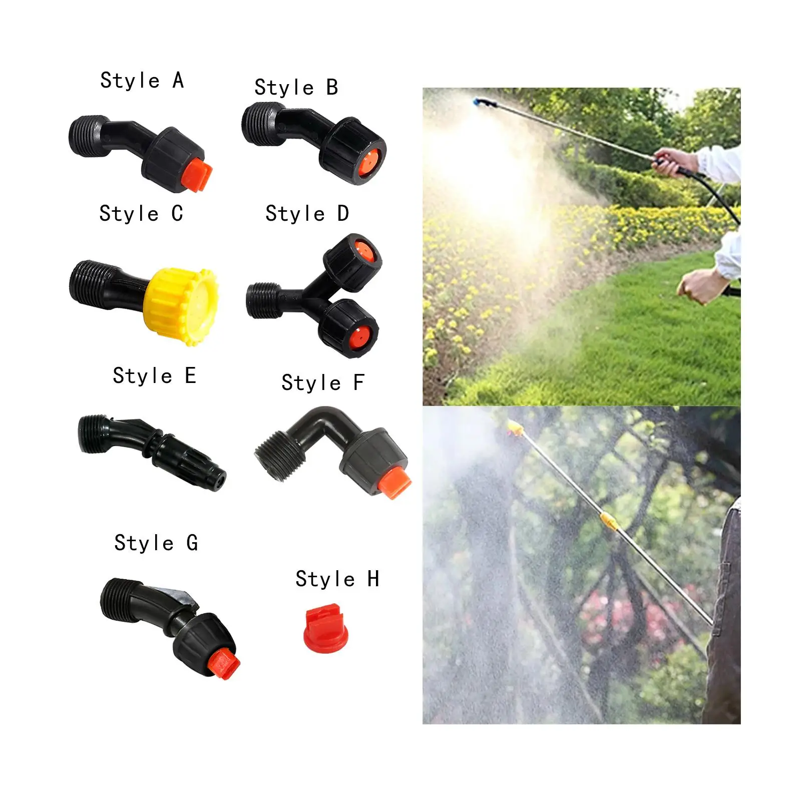 Multifunctional Spray Nozzle Tips Adjustable ABS Garden Hose Sprayer Replacement for Knapsack Pump Sprayer Use