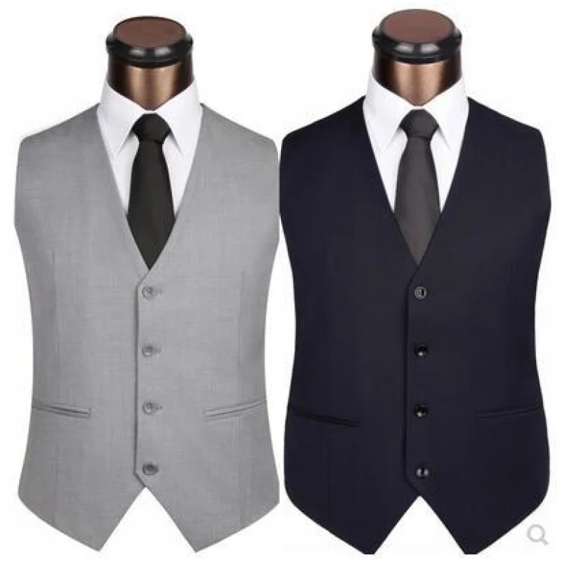 

Korean Style Fashionable Slim Fit Men's Suit Vest Men's British Suit Vest Leisure Professional Vest