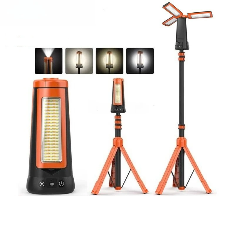 Outdoor Telescopic Stand LED Work Light Back Magnetic Foldable Rechargeable Tent Home Emergency Lamp