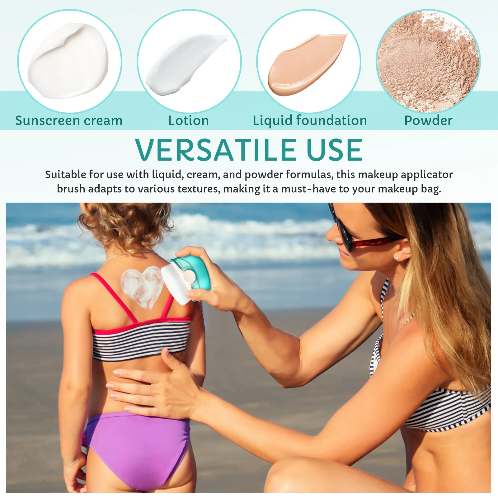 

1Pc Sunscreen Brush Cosmetics Foundation Flat Top Short Travel Blush Makeup Powder Puff Loose Travel Cover Concealer