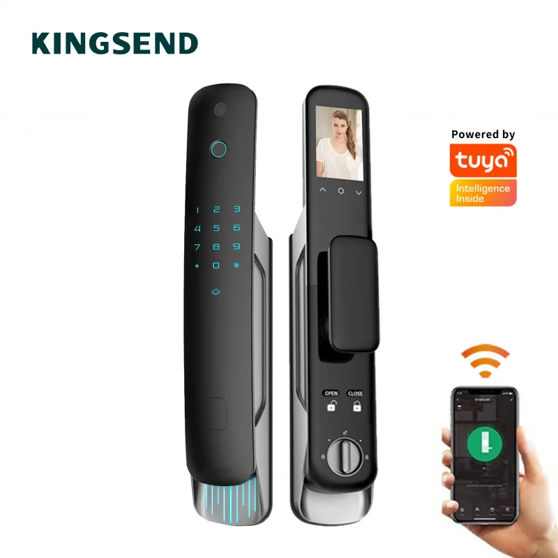 

TUYA App Smart WiFi Electronic Lock Keyless New Style 3D Face Recognition Fingerprint Touch Password Aluminum Alloy Door