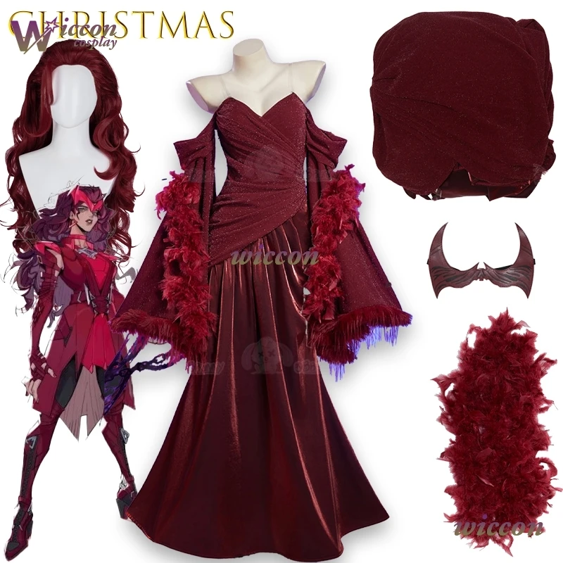 

‌‌Youkoo Scarlet Witch Red Christmas Red Gown Cosplay CostumeCelebrity Dresses Classic Exquisite Pastrol Chinese Party Lolita