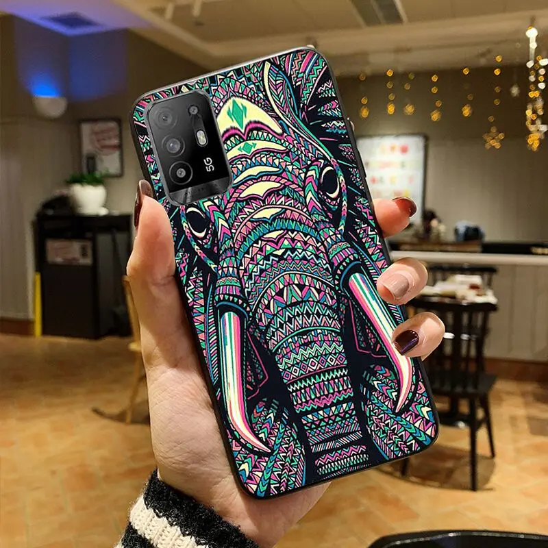 Indian Elephant AnimalTotem Phone cover For OPPO A94 A74 A9 A5 A53 A73 2020 A57 A76 A96 4G A54 A78 A95 A98 A72 5G Cases coque