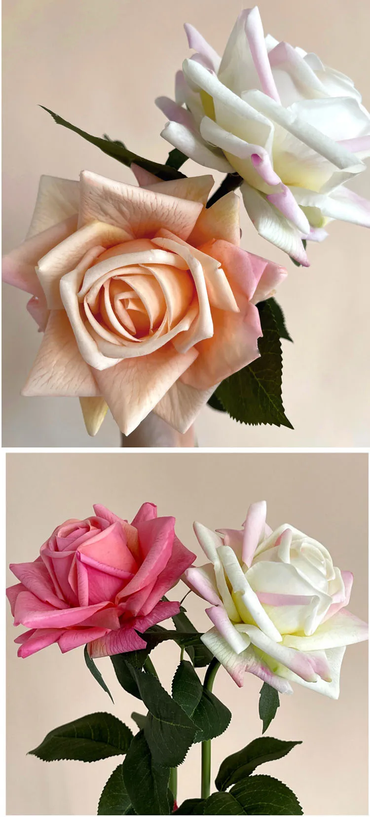 4 Stück Feuchtigkeitsspendende Künstliche Rosenblumen, Echt Aussehende Rosen, Hochzeitsdekoration, Blumenstrauß, Partydekoration, Heimdekoration, Foto-Requisiten – Detail 2