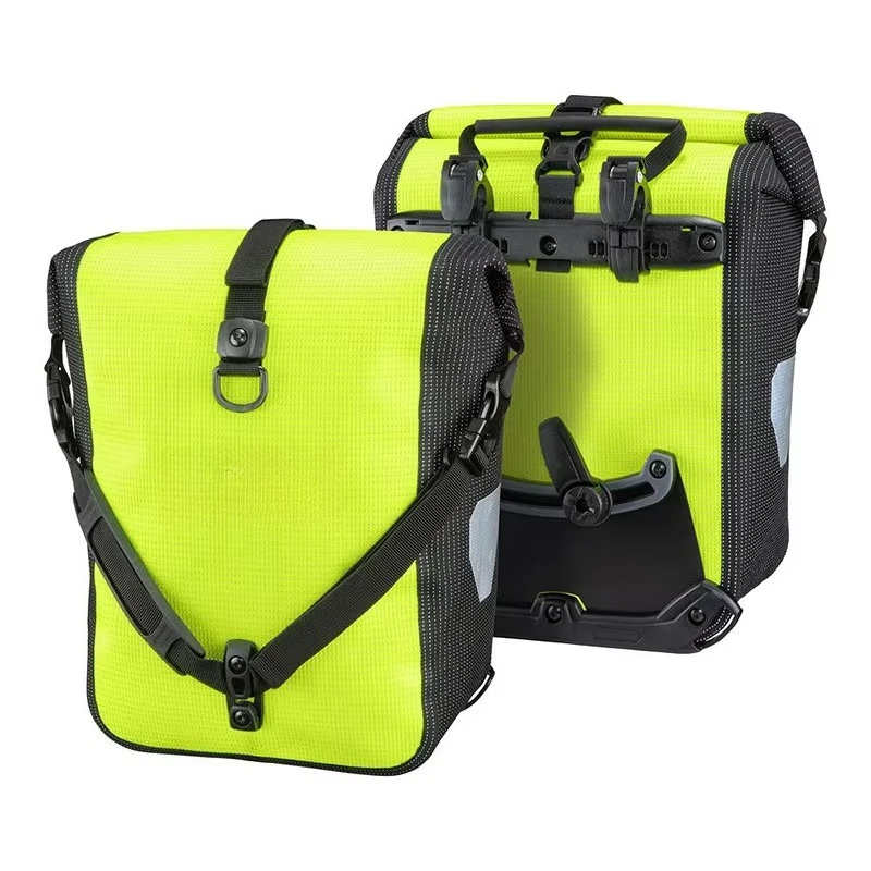 Bike Front Roller Pannier Bag Waterproof 20L Large Capacity Bicycle Panniers Bag High-Visibilty Waterproof for Touring Cycling