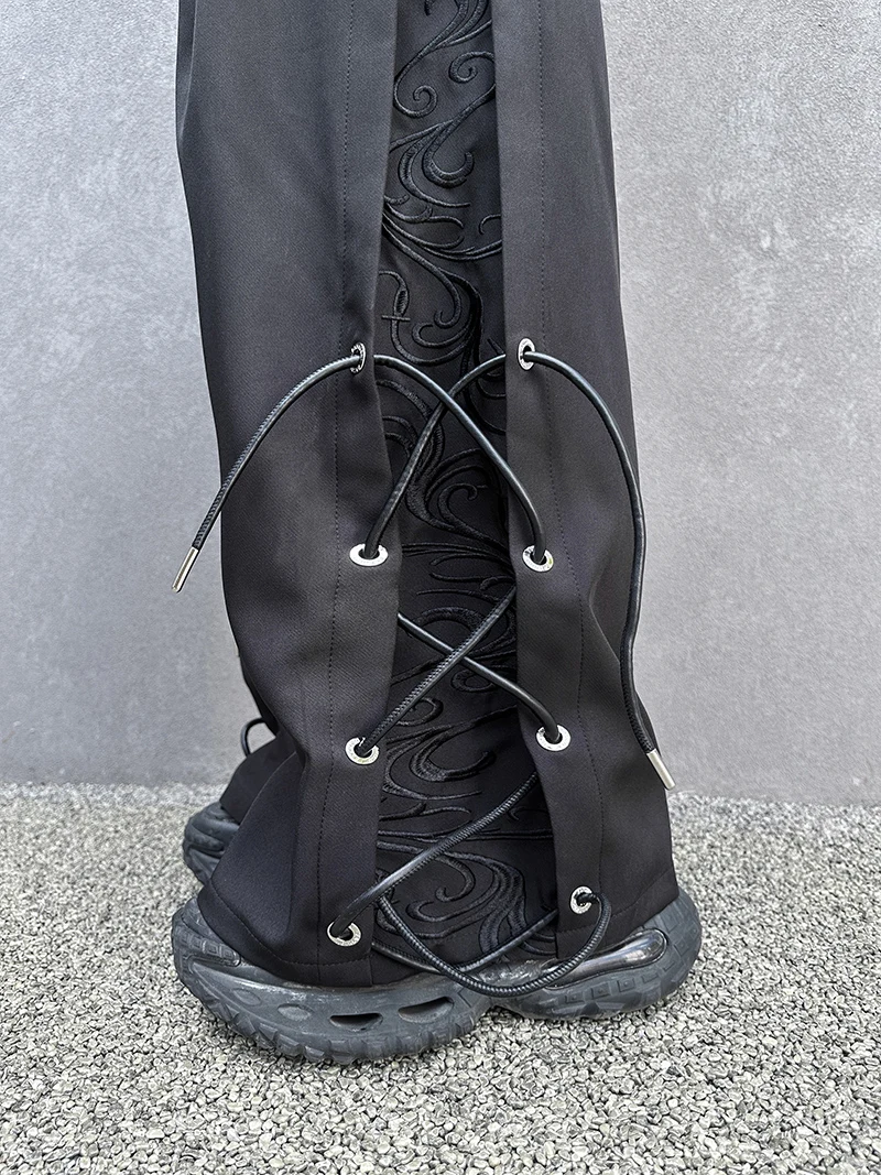 2025 Summer New Fashion Trend Casual Pants Youth Popular Handsome Men Loose Casual Design Sense Long Pants