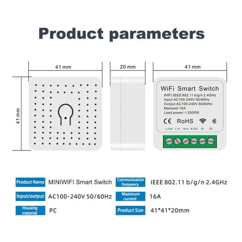 Ewelink 2way Control Smart Switch Wifi 16a Mini Switch Module Voice Control Wireless Breaker Work With Alexa Google Home Yandex