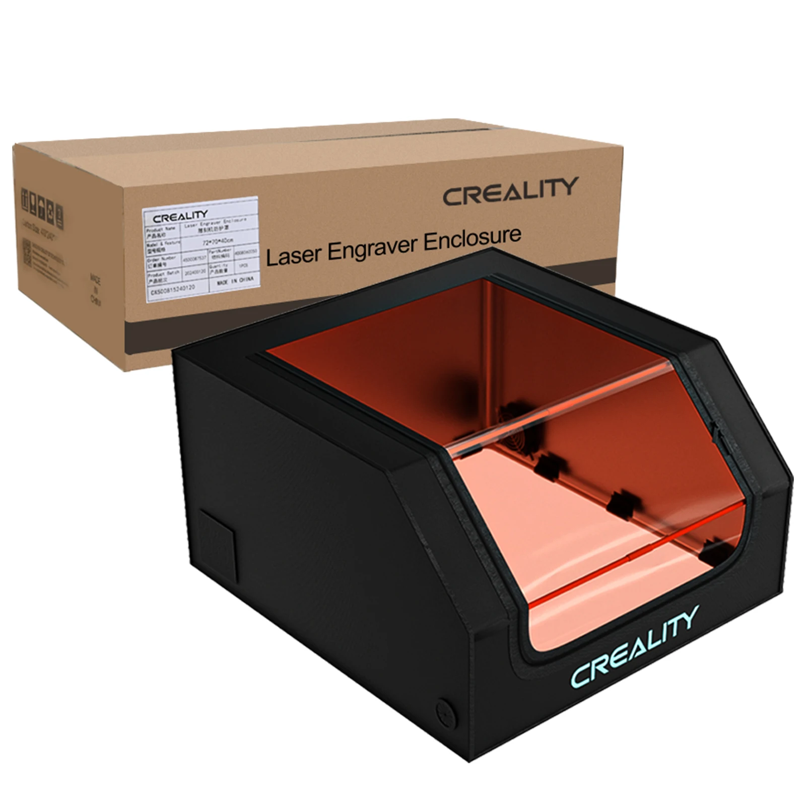 

Creality Official Laser Engraver Enclosure Fireproof and Dustproof Protective Cover with Exhaust Fan and Pipe Fits 700x720x400mm