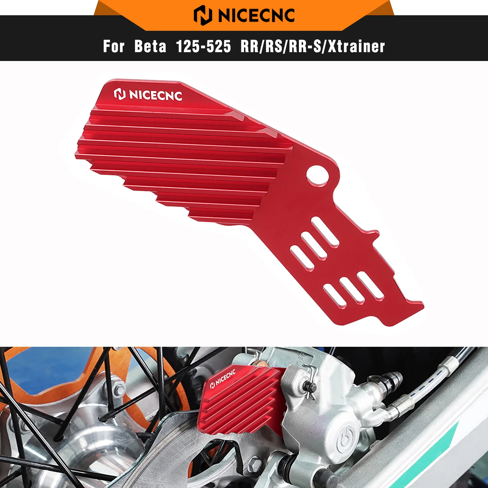NICECNC Rear Brake Heat Sink Caliper Cooler For BETA 300RR 250RR 350RR 2013-2024 390RR 430RR 480RR 2015-2024 125RR 200RR 19-24