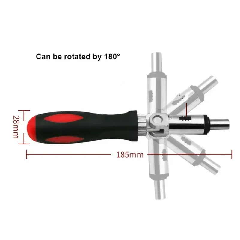 Multi-function Ratchet Screwdriver Set with 0-180° Angle Adjustment,Left & Right Turn Reversible | 1/4 Inch Hex Drive Interface