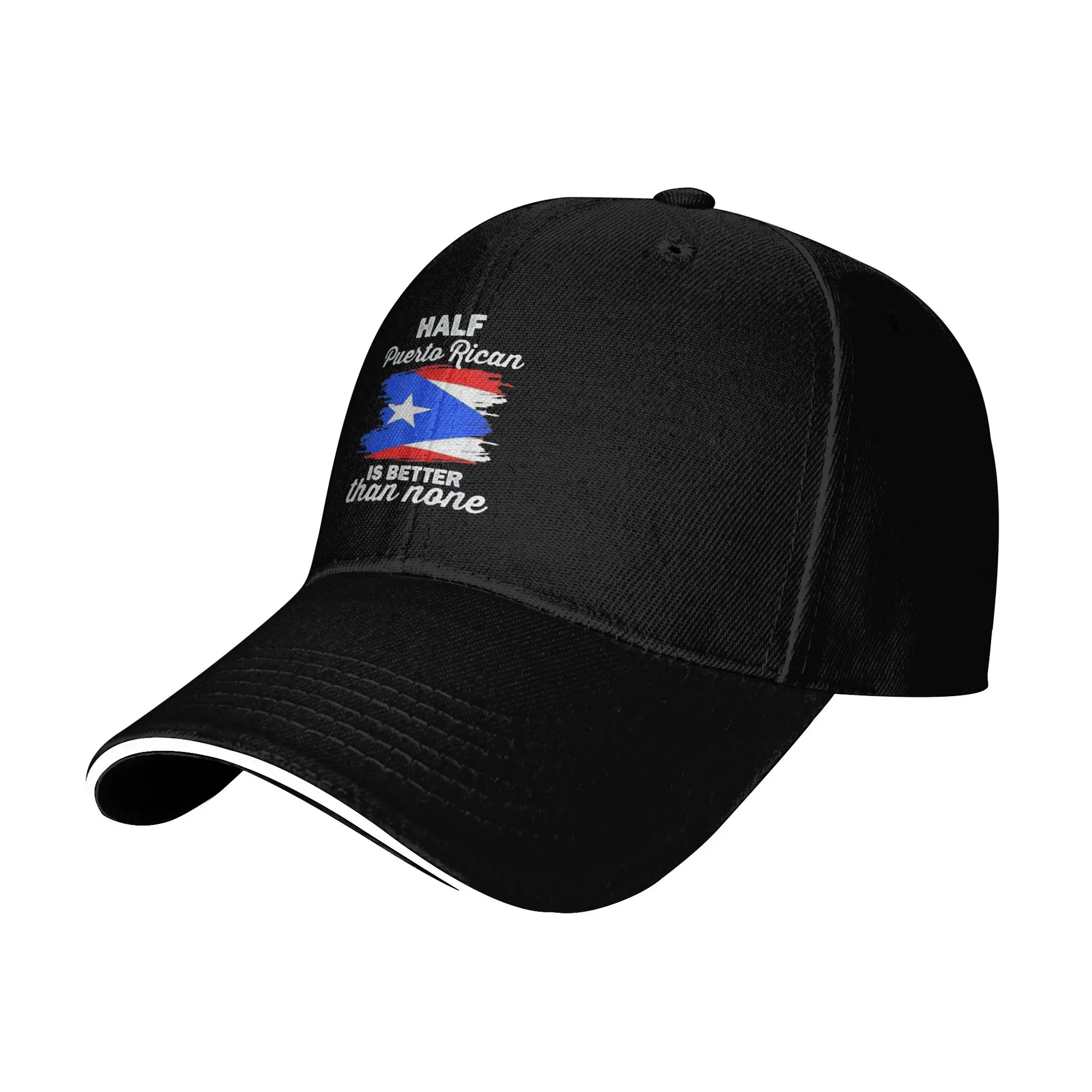 Half Puerto Rican Is Better Than None Boricua Rico Black Ladies Baseball Cap Men Tactical Snapback Cap Womens Sport Coquette Hat