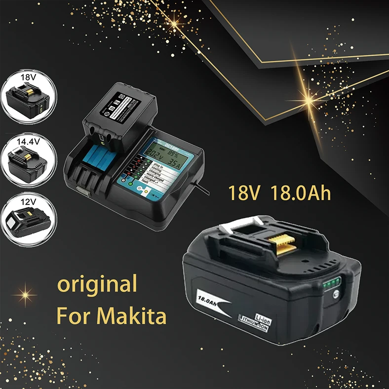 

2025 для Makita 18 В 18000 мАч аккумуляторная батарея для электроинструментов со светодиодной литий-ионной заменой LXT BL1860B BL1860 BL1850 BL1850B