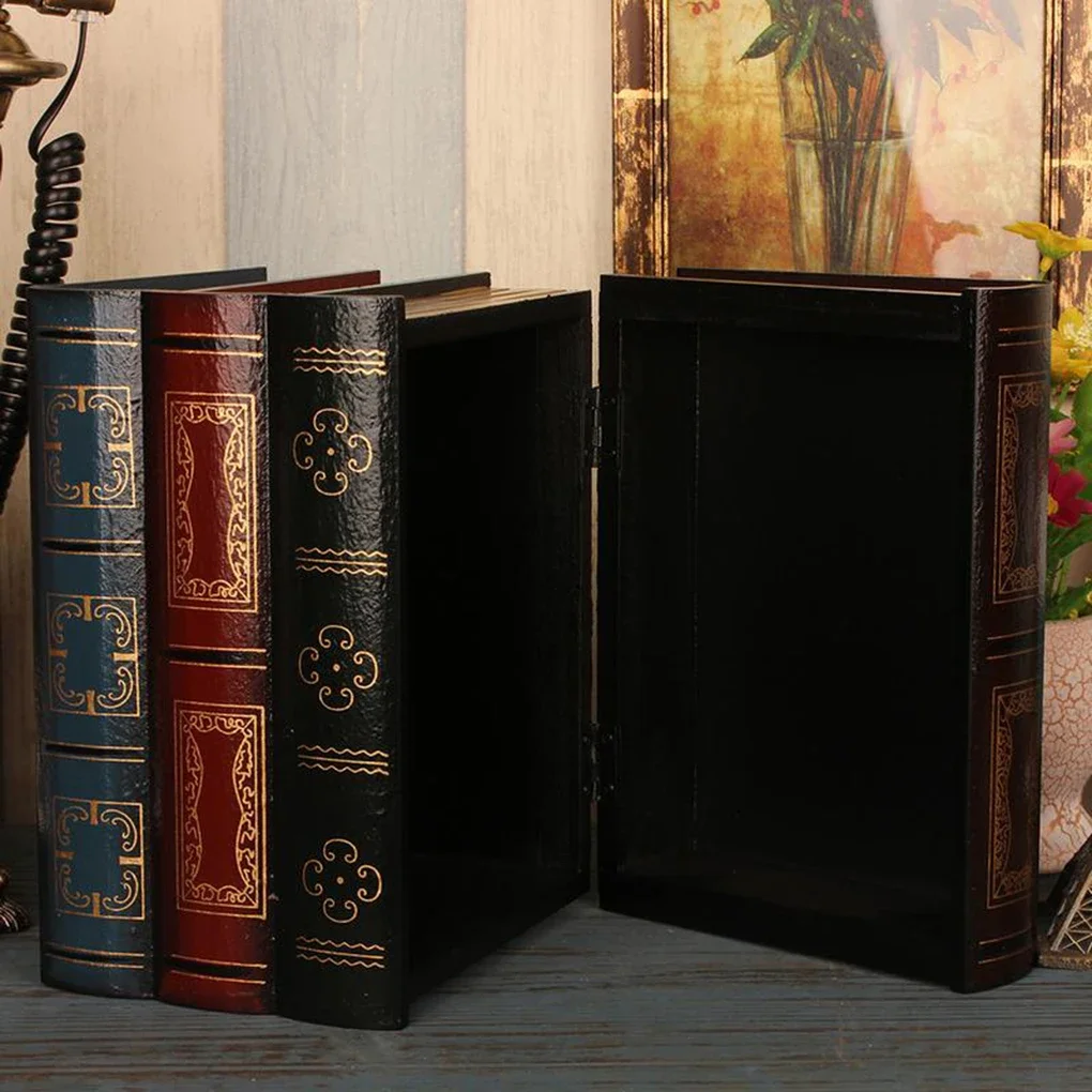 European Retro Fake Book Shape Storage Box Ornaments Office Decoration Secret Item Organizer Household Items Collection