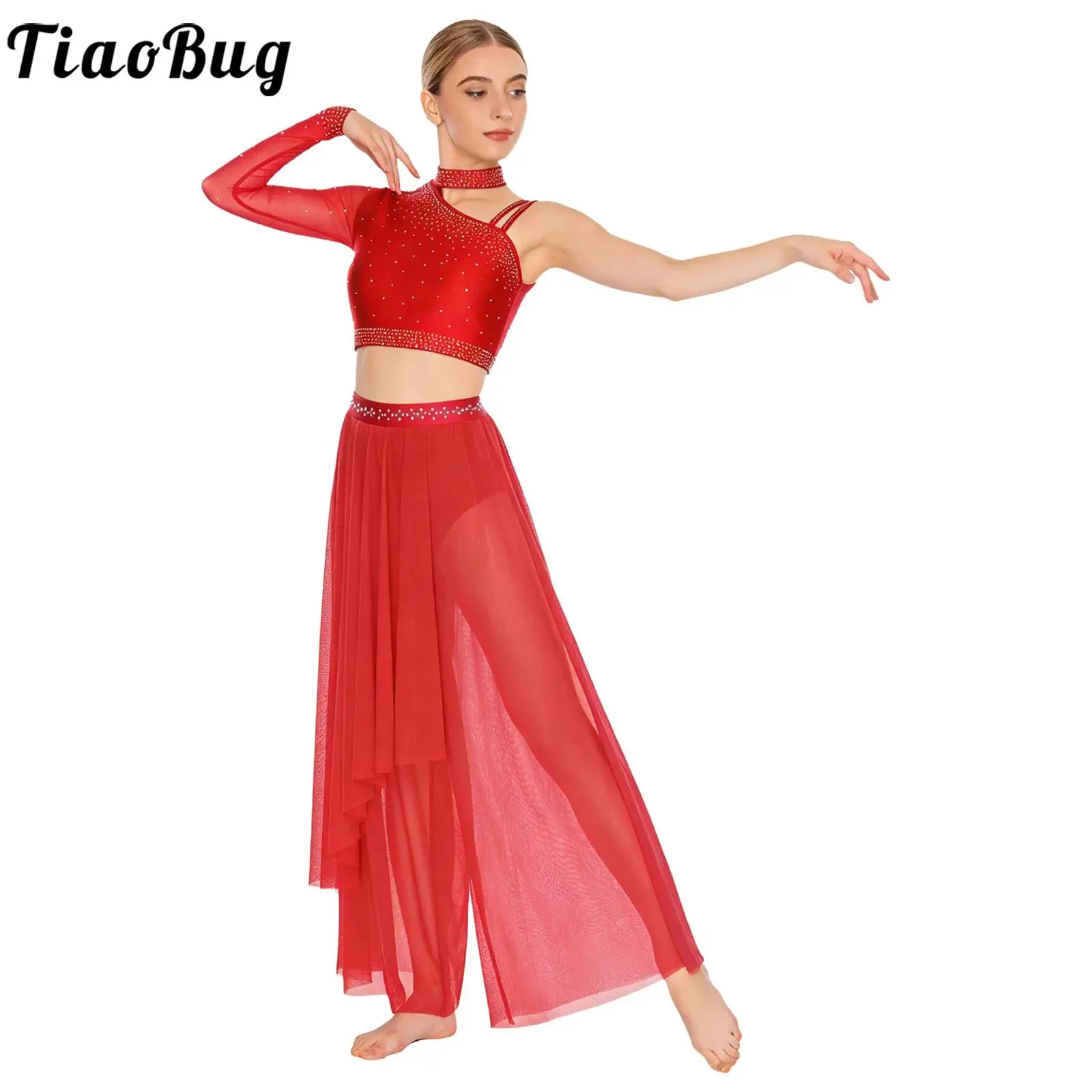 

Женский костюм для фигурного катания и современного танца: лирический танцевальный костюм с асимметричным топом-кропом со стразами и нестандартными встроенными шортами-трусиками