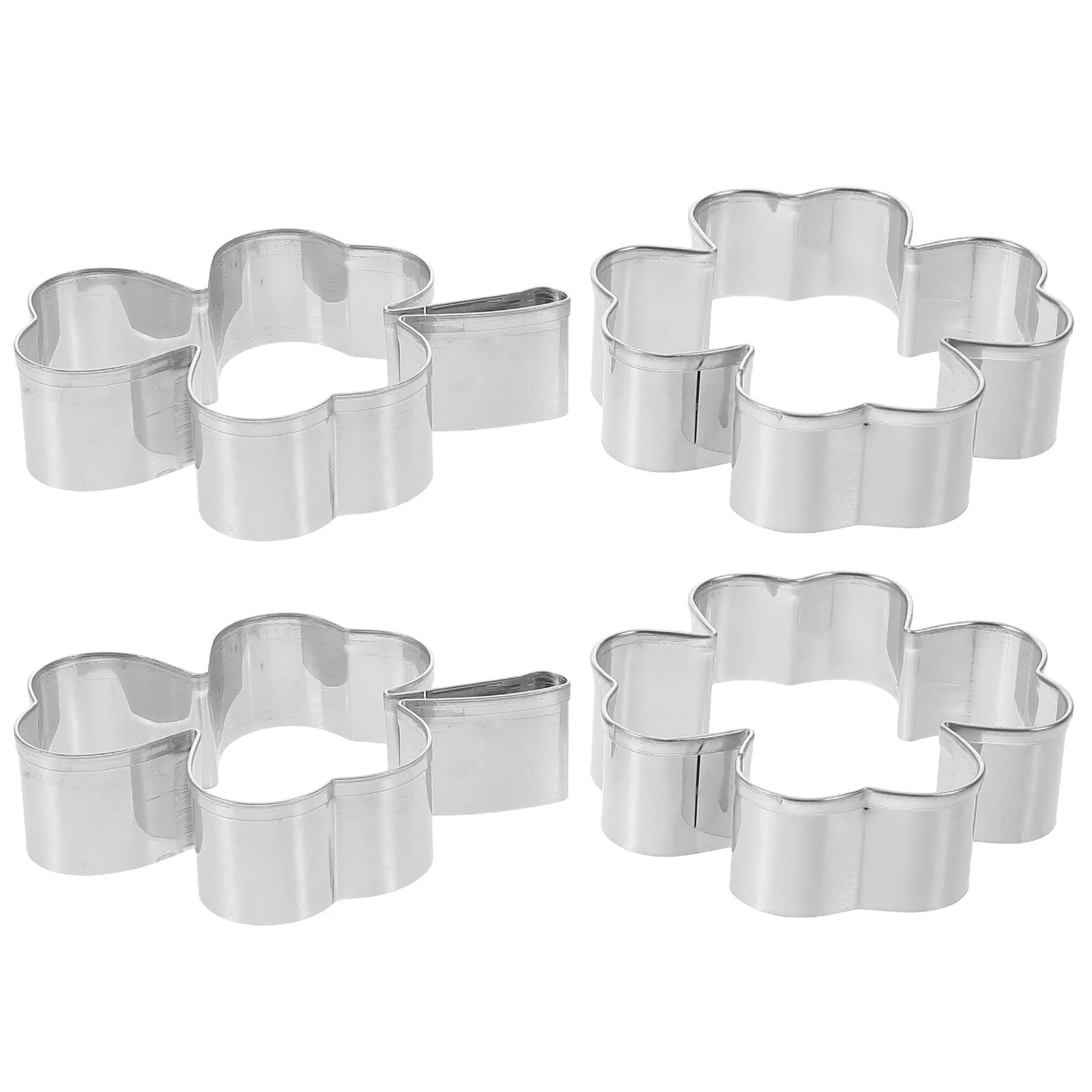 

4pcs Clover Cookie Stainless Steel Baking Molds Biscuit DIY Tools Reusable Kitchen Accessories Holiday Theme