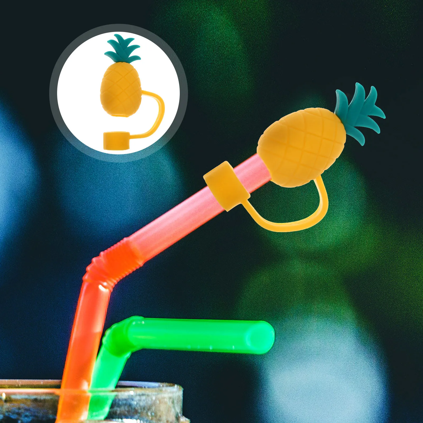 

4pcs Reusable Silicone Straw Caps Cute Straw Plug For Drinking Straws Tips Protector Party Decor Kitchen Bar Accessories