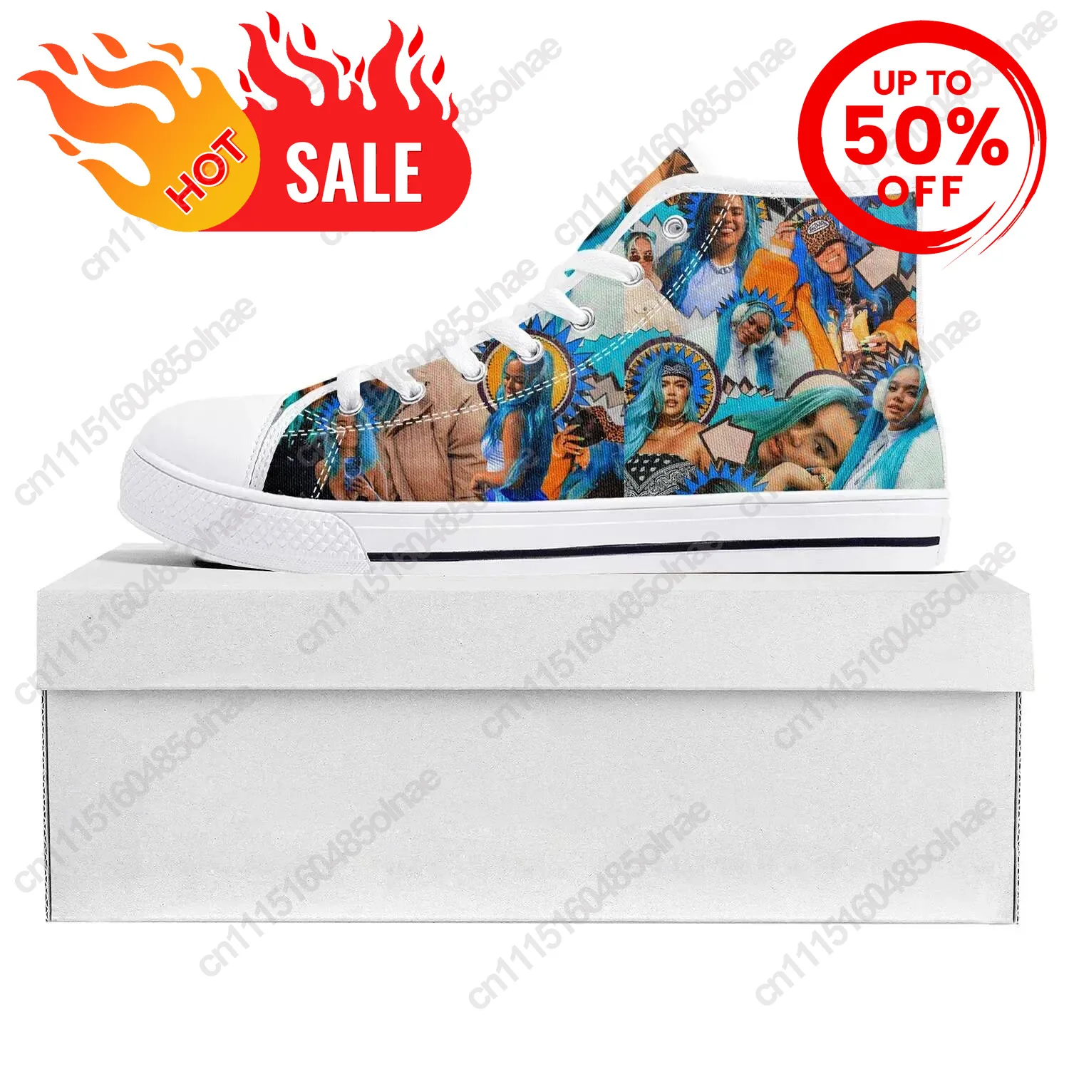 Karol G Singer Printed Top High Quality Sneakers Mens Womens Teenager Canvas Sneaker Casual Couple Shoes Custom Shoe White