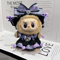 17cm Doll's Clothes for Labubu Monster Outfit Kuromi Dress Purple Hair Band Cool DIY Kids Gift Unique Accessories for Girls