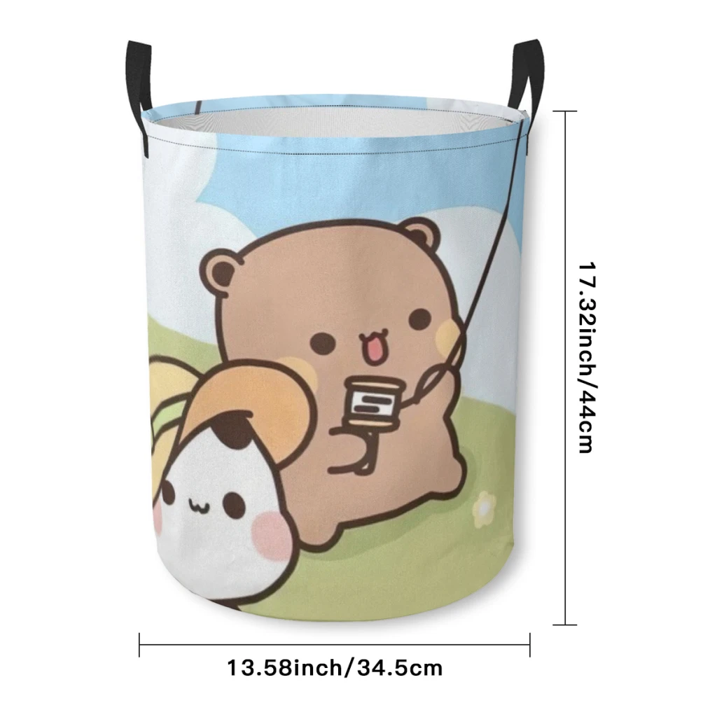 One Two Bubu Little Bear Bundle Device Laundry Basket Fabric Laundry Moving Folding Dirty Laundry Basket Cartoon