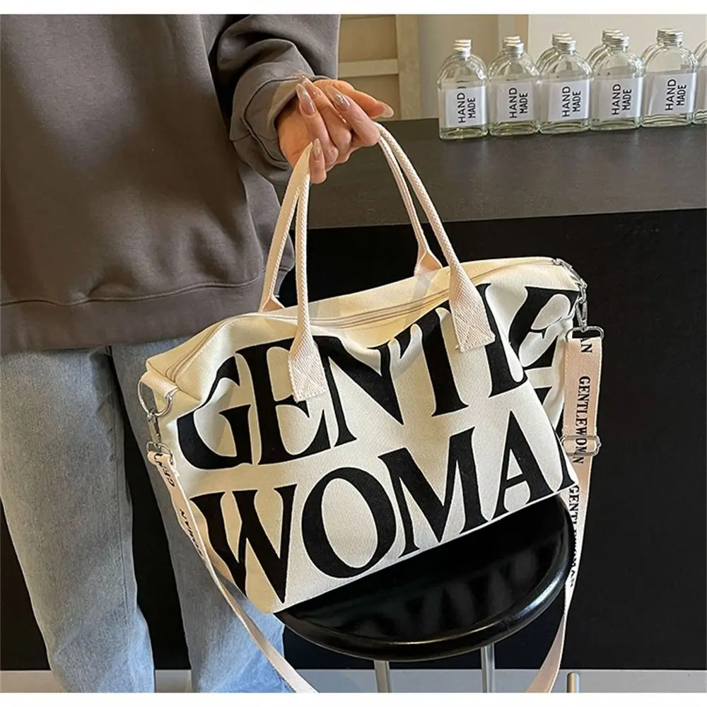 Handheld Crossbody Bags Personality Ultra-large Capacity Letter Painted Tote Bag Canvas Bags Gentlewoman