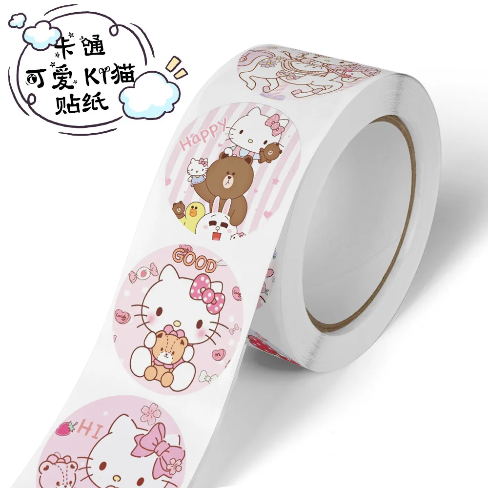 500Pcs Sanrio Kuromi Hellokitty Melody Kawaii Sticker Anime Cartoon Cinnamoroll Cute Seal Sticker Birthday Festival Reward Gift