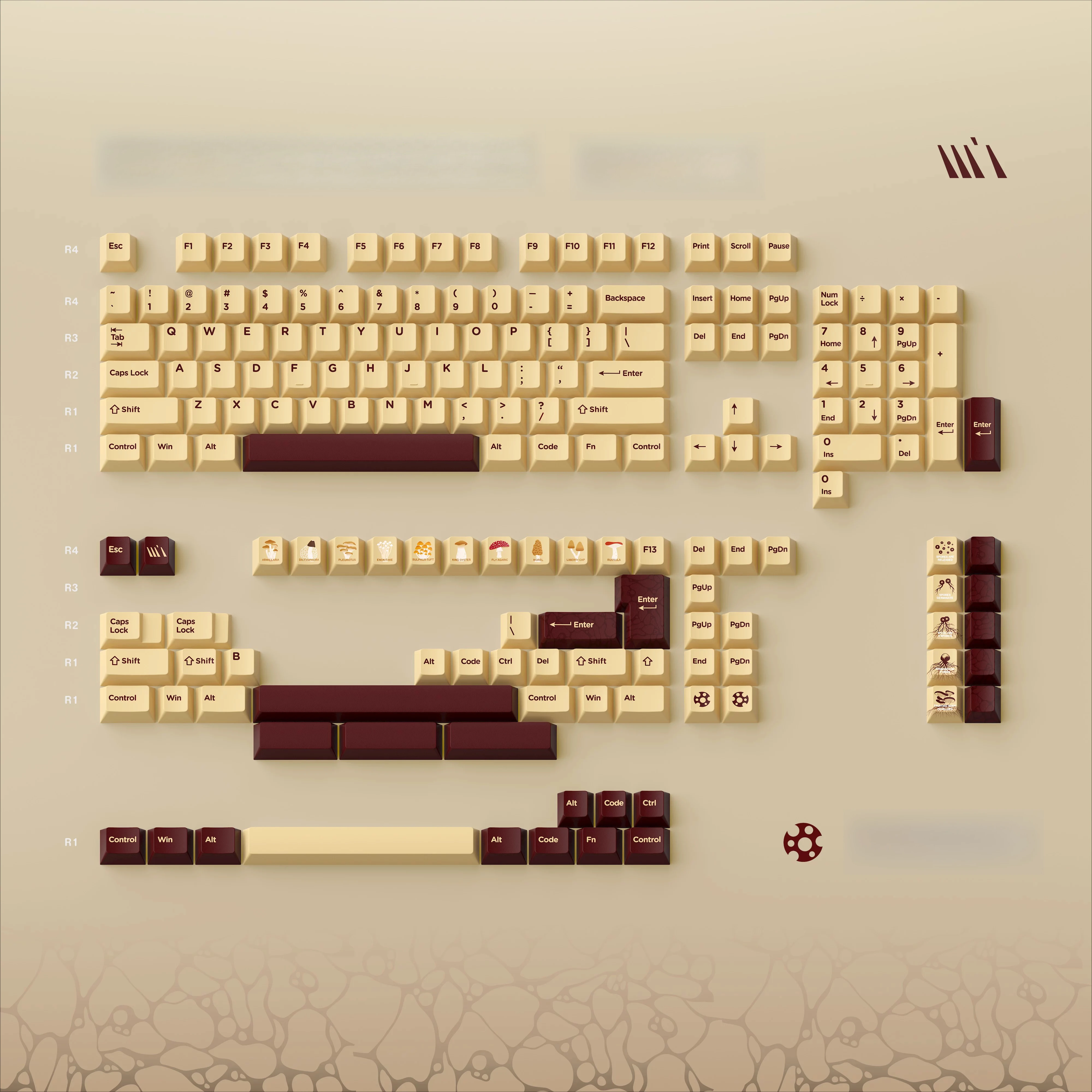 

Original Theme Keycaps-Fungus-170 + Keys Factory Height PBT Five-Sided Sublimation Mechanical Keyboard