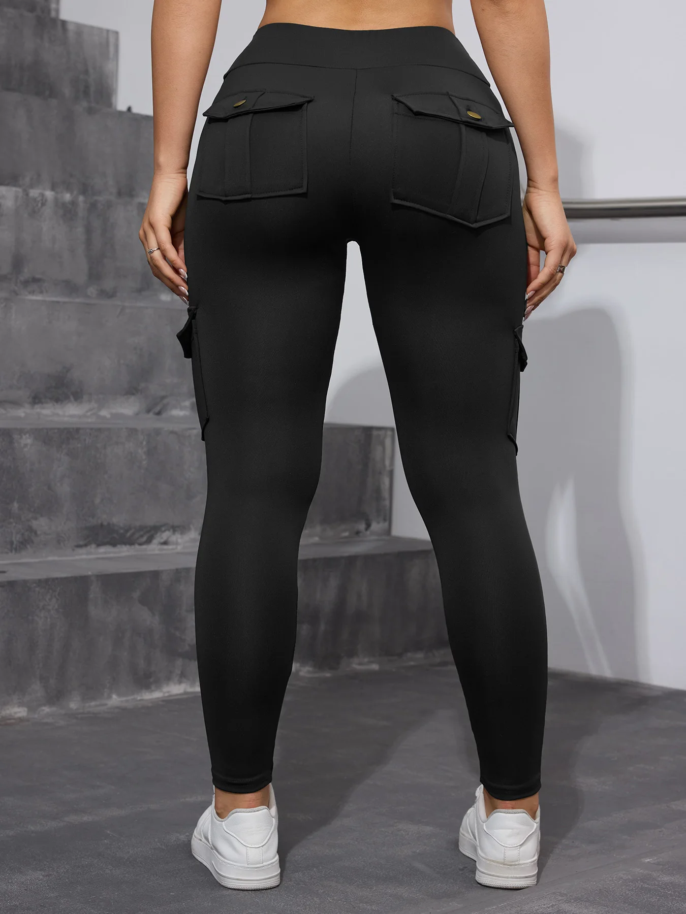 Autumn Pockets Sexy Gym Leggings Women Skinny Stretch High Waist Fitness Leggings Outdoors Fashion Casual Classic Work Pants