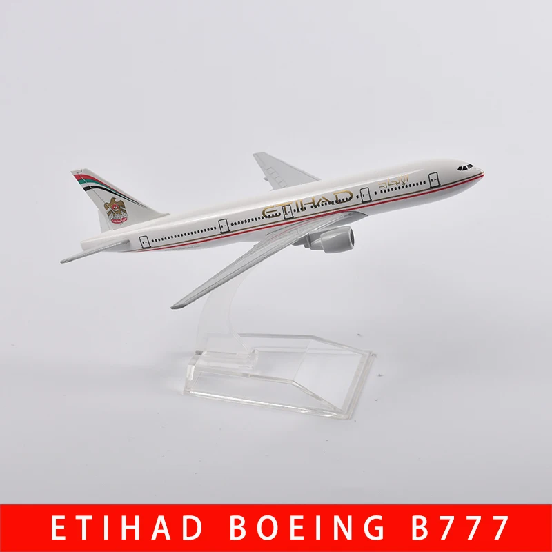 JASON TUTU 16cm Etihad Boeing B777 Airplane Model Airplane Diecast Metal 1/400 Scale Planes