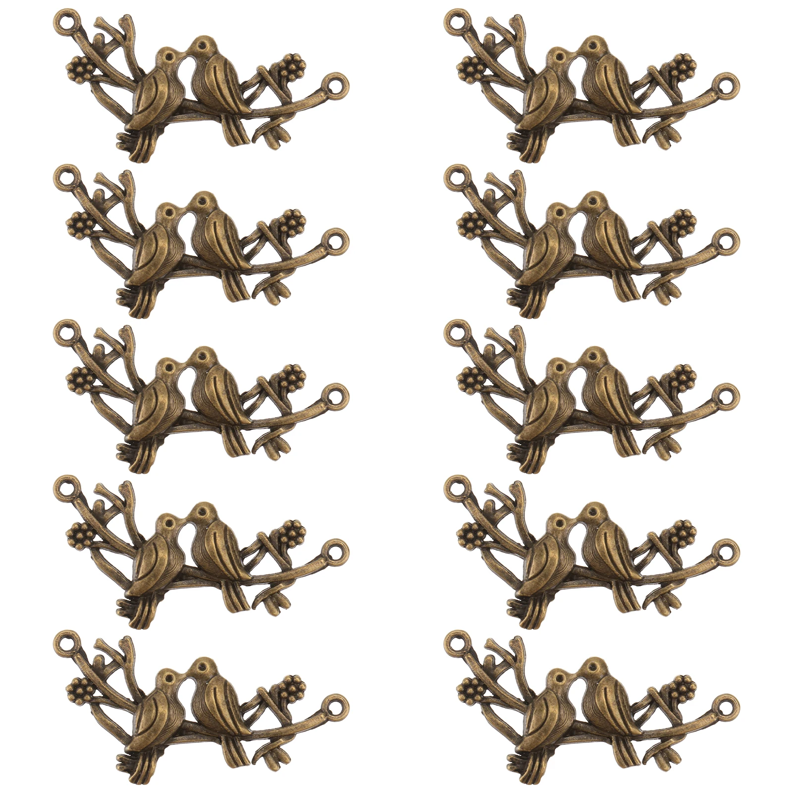 

10 Pcs Birds Design Pendants Necklace Bracelet Accessories Alloy DIY naments Decorative Branch Stylish Safe Material Fashionable