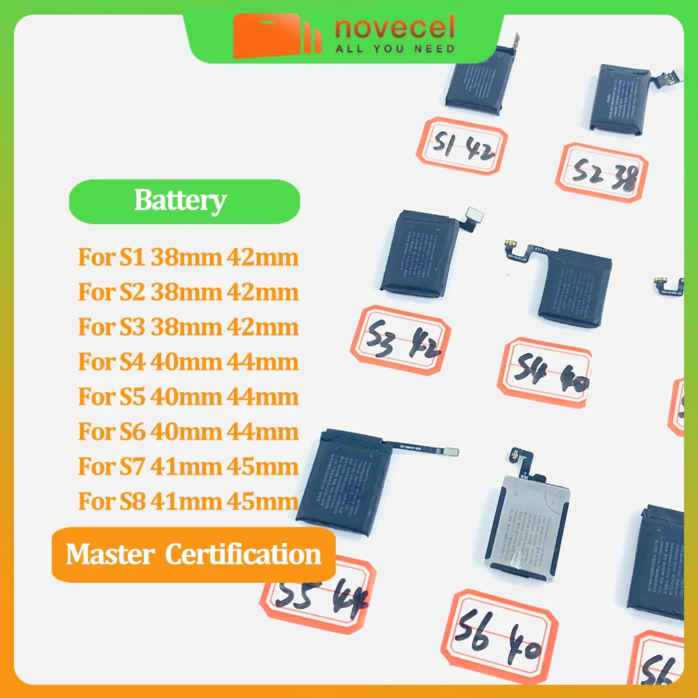 

5 шт. аккумуляторов для Apple Watch Series SE 1 2 3 4 5 6 7 8, батарея для iWatch S1 S2 S3 GPS LTE S4 S5 S6 S7 S8 38 40 41 42 44 45 49 мм
