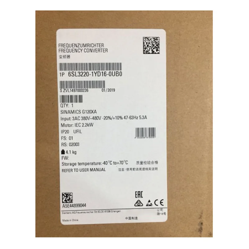 New original 6SL3220-1YD16-0UB0 2.2kw inverter 6SL32201YD160UB0 spot