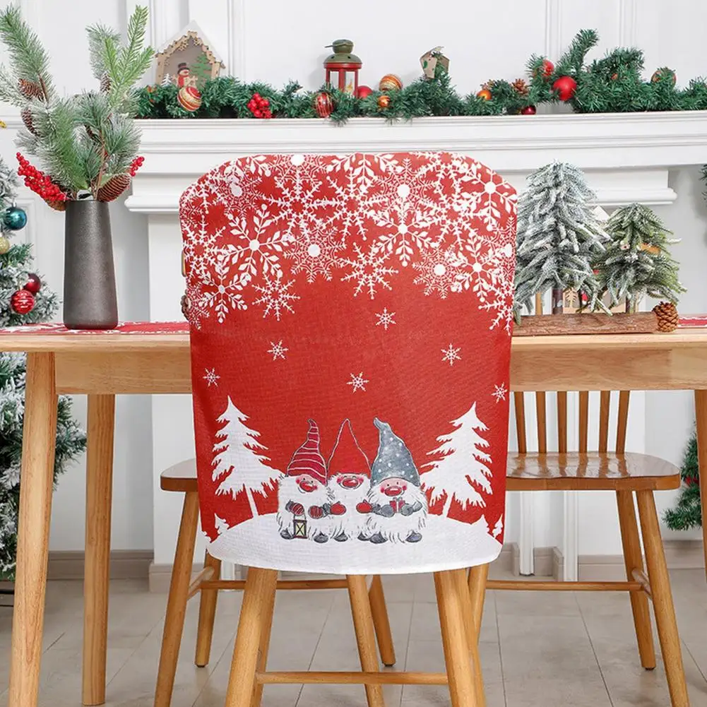 Chair Protection Cover from Scratches Dirt Festive Chair Back Covers Stretchable Washable Slipcovers for Christmas for Christmas