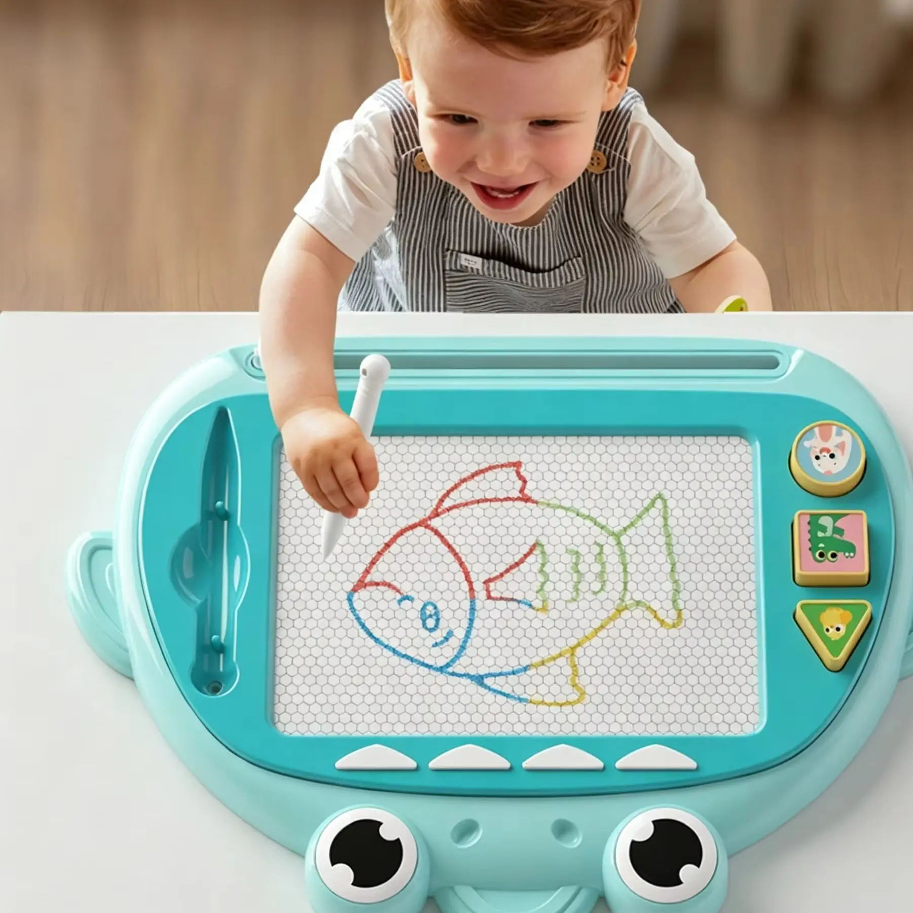Children Magnetic Color Drawing Board, Erasable Graffiti Writing Pad, Montessori Educational Art Drawing Toy for Kids