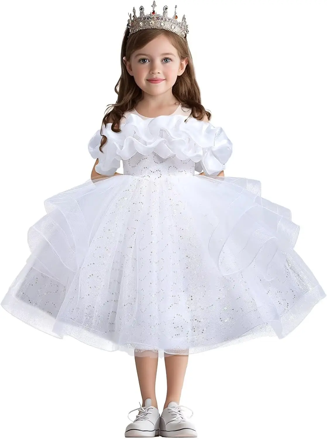 Girls Sequin Dress Sparkly Flower Girl Dress Pageant Girl Dress Wedding Party Birthday Ball Gown