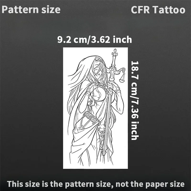 Anime Holy Sword Nun Herbal Juice Tattoo Stickers for Women Man Tattoo Sticker Waterproof Temporary Tatoo Temporary Face Tattoos