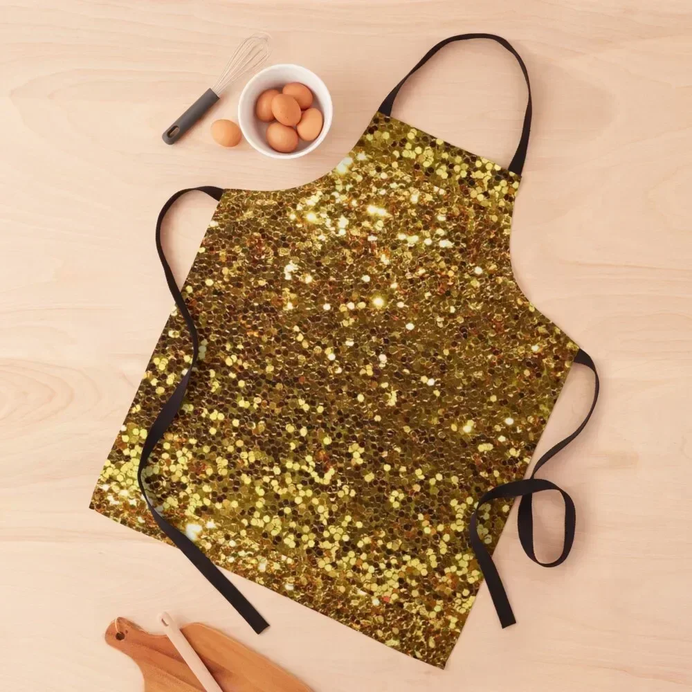 

Gold Glitter Apron kitchen girl with personal logo Home Utensils Christmas gift Apron