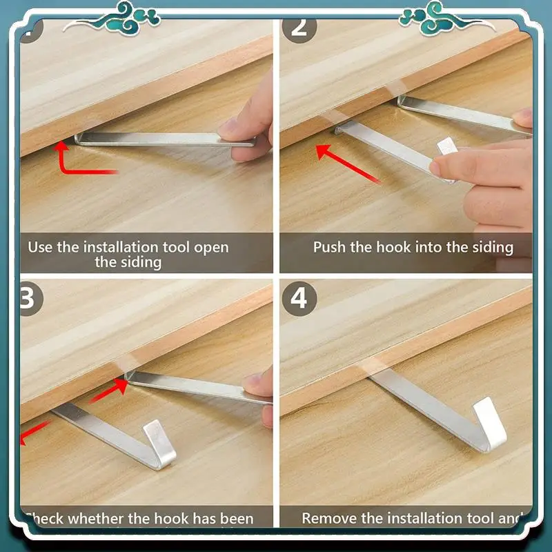 

Премиум-упаковка из 6 шт., сайдинговый крючок без повреждений, металлический крючок без необходимости сверления, крючки для сайдинга из волокнисто-цементной доски. Простая установка.