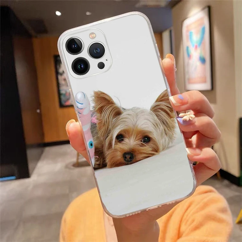 Phone Case For iphone 17 Pro Max Air 16 15 14 13 Pro Max 15 16 Pro 15Plus Cute Yorkshire terrier dog Case Funda Capa Cell