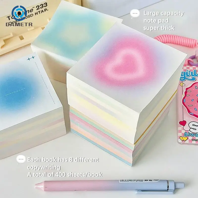 400Sheets/pack Gradient Memo Pad Large Capacity Message Notes Decorative Kawaii DIY Journal Scrapbooking Decoration