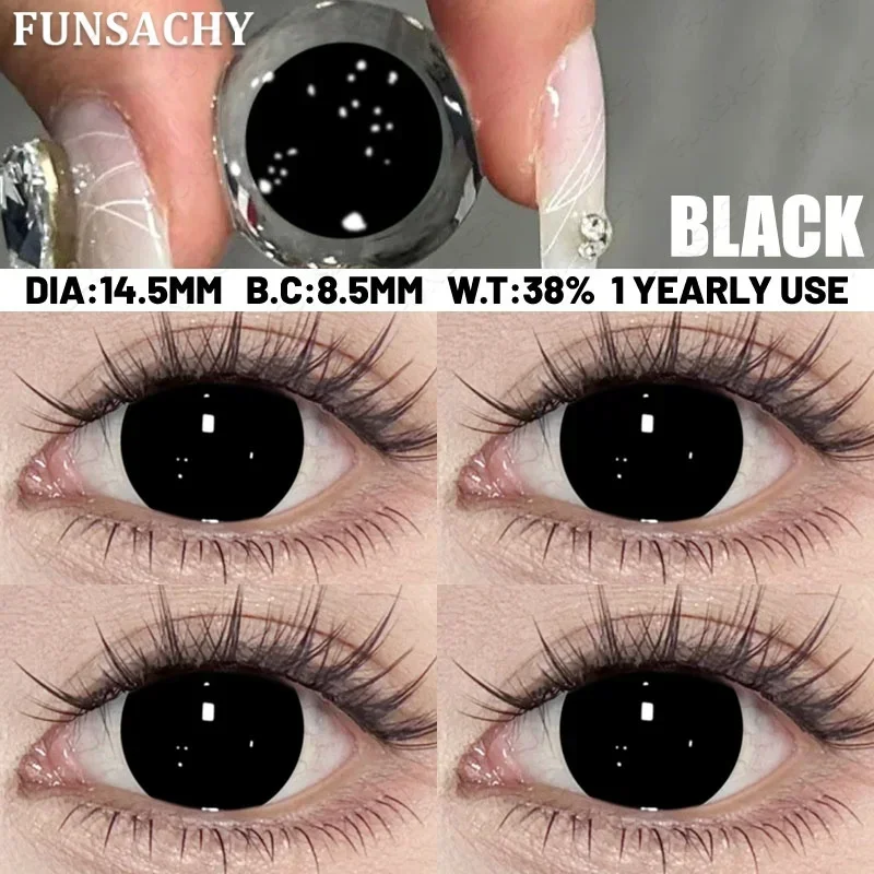 FUNSACHY 1 Paar Drachen-Cosplay-Kontaktlinsen für Halloween Verrückte Cosplay-Kontaktlinsen Anime Gelbe Weichlinsen 14,0-14,5mm Linse – Detail 9