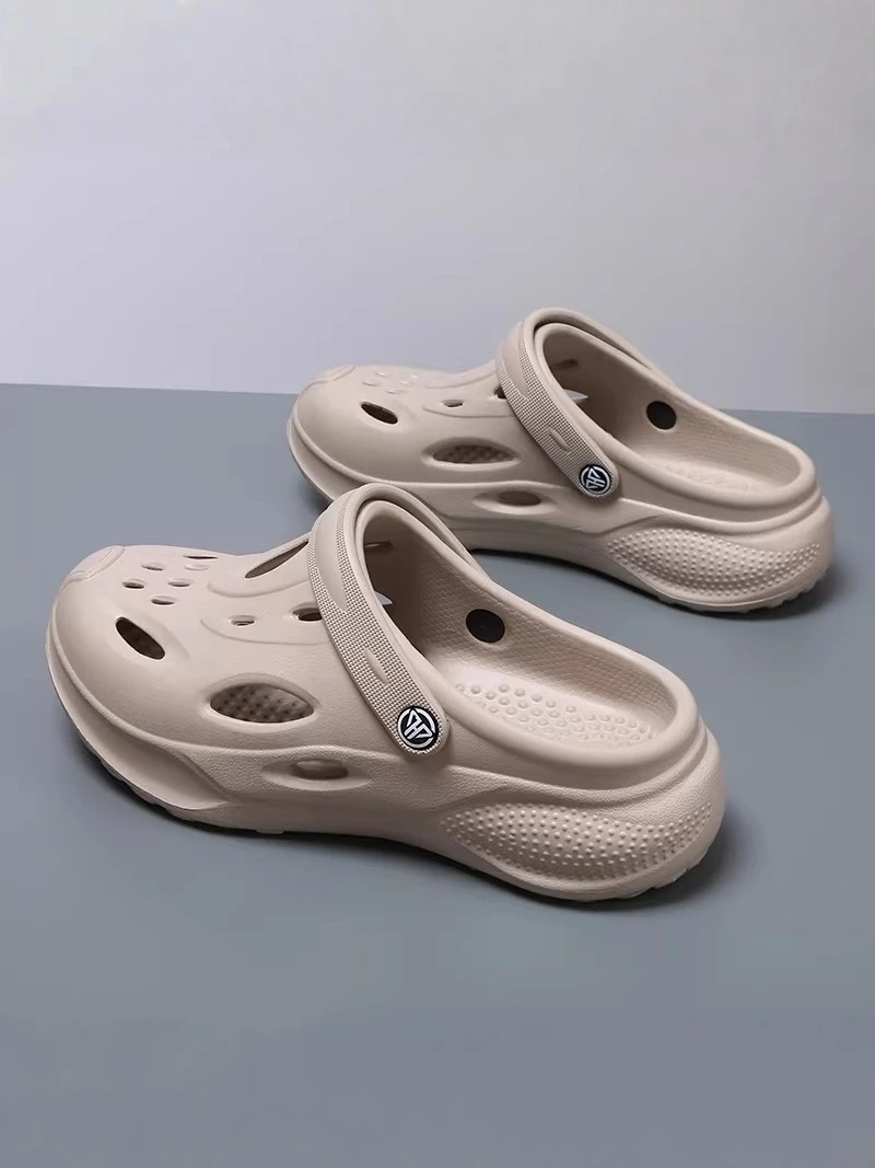 

Men's 2026 New Hole Shoe Thick Bottom Anti-Slip Half Slippers for Work And Driving Dual-Purpose Slip-On Summer Sandals