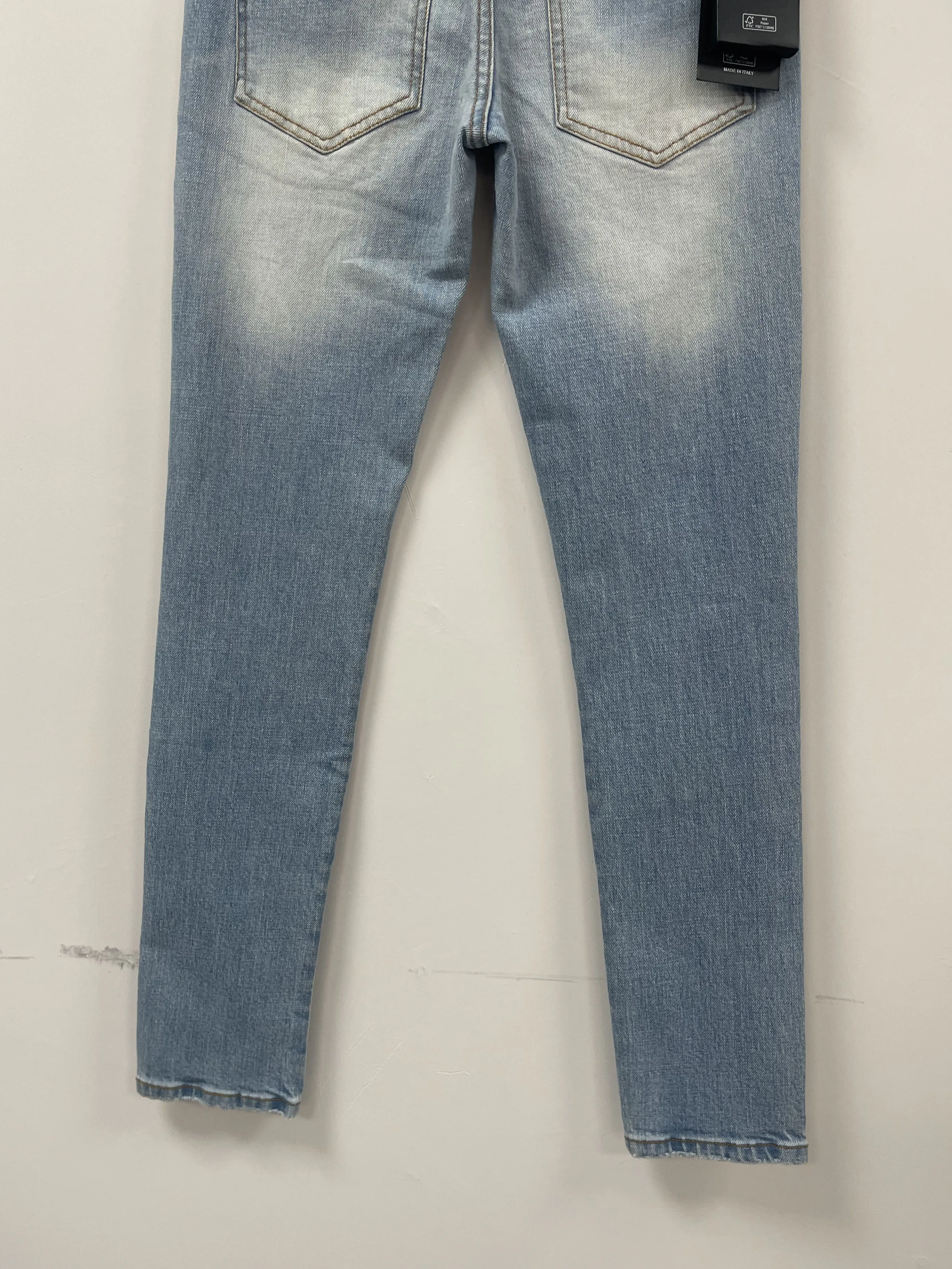 Spring/Summer New Trendy Men's Wear Hole Patch Paint Slimming Versatile Small Feet Blue D2 Jeans Men