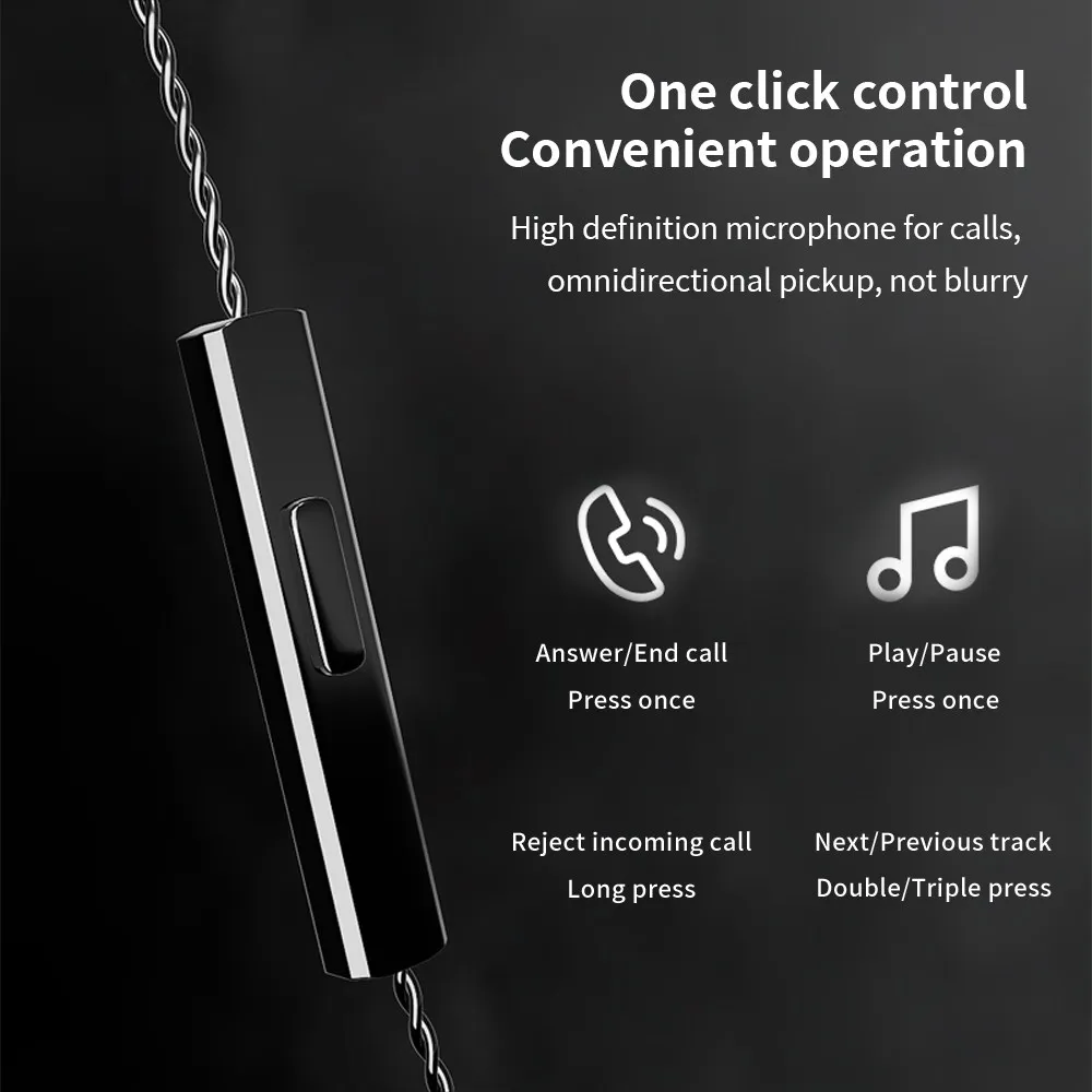 Type-c Flat-mouth Digital Decoding Chip for ND D6 Headphone Upgrade Line 2pin Dual-pin Plugging and Plugging 0.75mm Wires