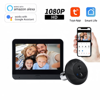 2.4G WIFI Video Peephole Doorbell Camera HD1080P Tuya Smart Wireless Mini Digital Eye Door Viewerfinder Alexa Google Doorbell