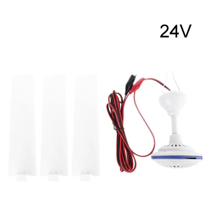 12V 24V แบบพกพา3ใบเพดานพัดลม Camping เต็นท์เงียบ Kipas Angin Gantung Drop Shipping